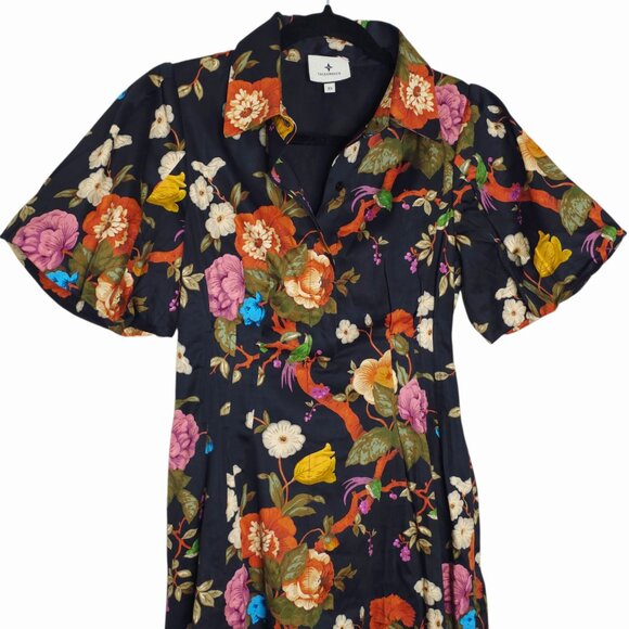 Tuckernuck Delaney Baroque Midi Dress Black Floral Size XS - Picture 5 of 10